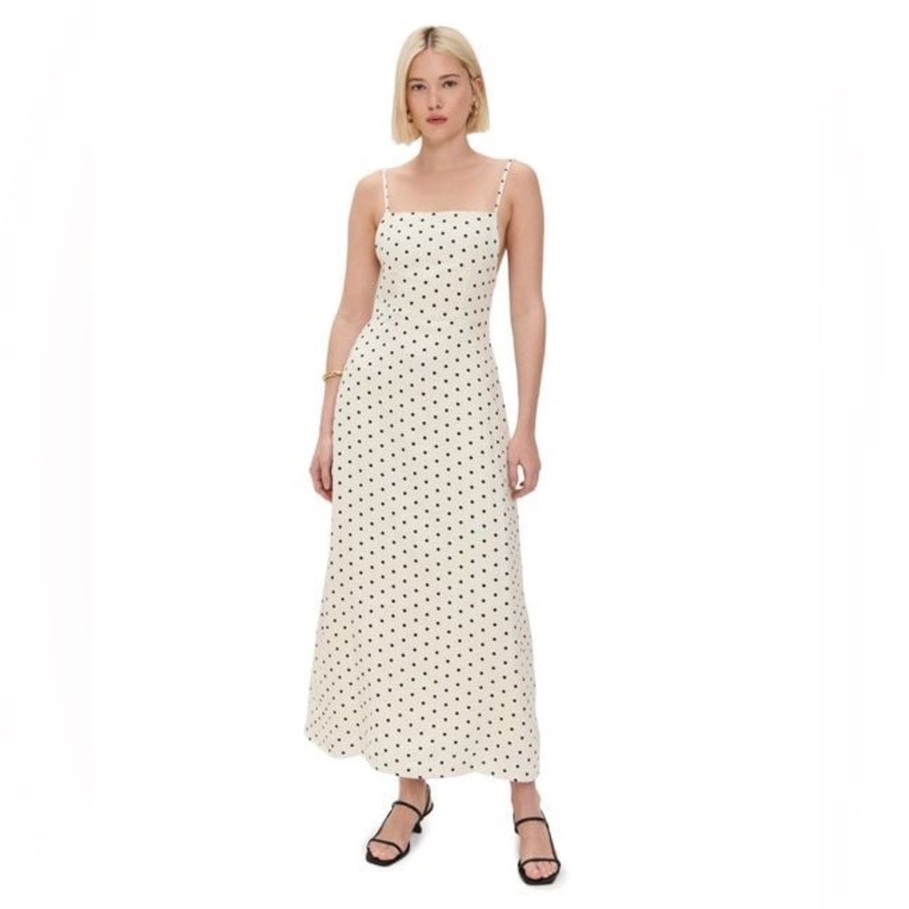 DL1961 Linen Maxi Dress with Polka Dots